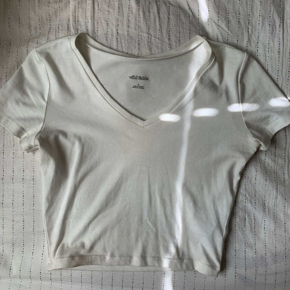 plain white crop top